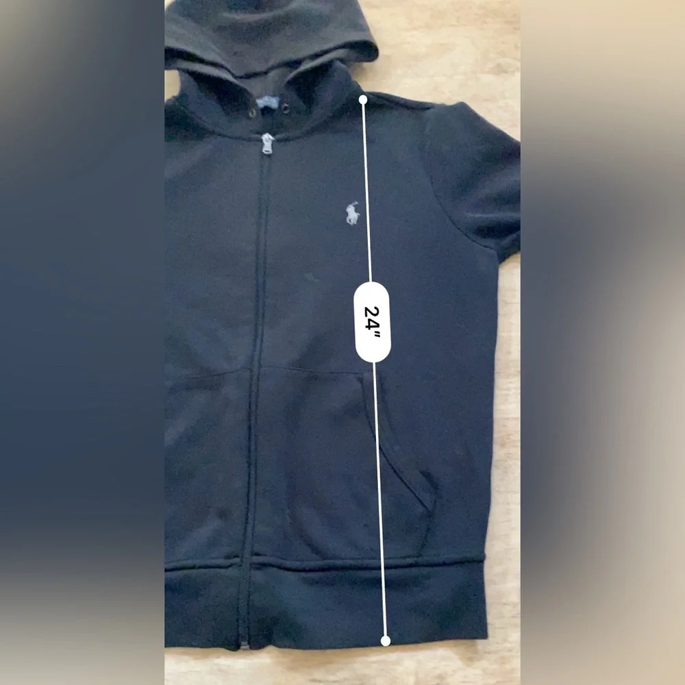 Polo Ralph Lauren Men’s Sz S Polo Black Double-Knit Full-Zip‎ Hoodie